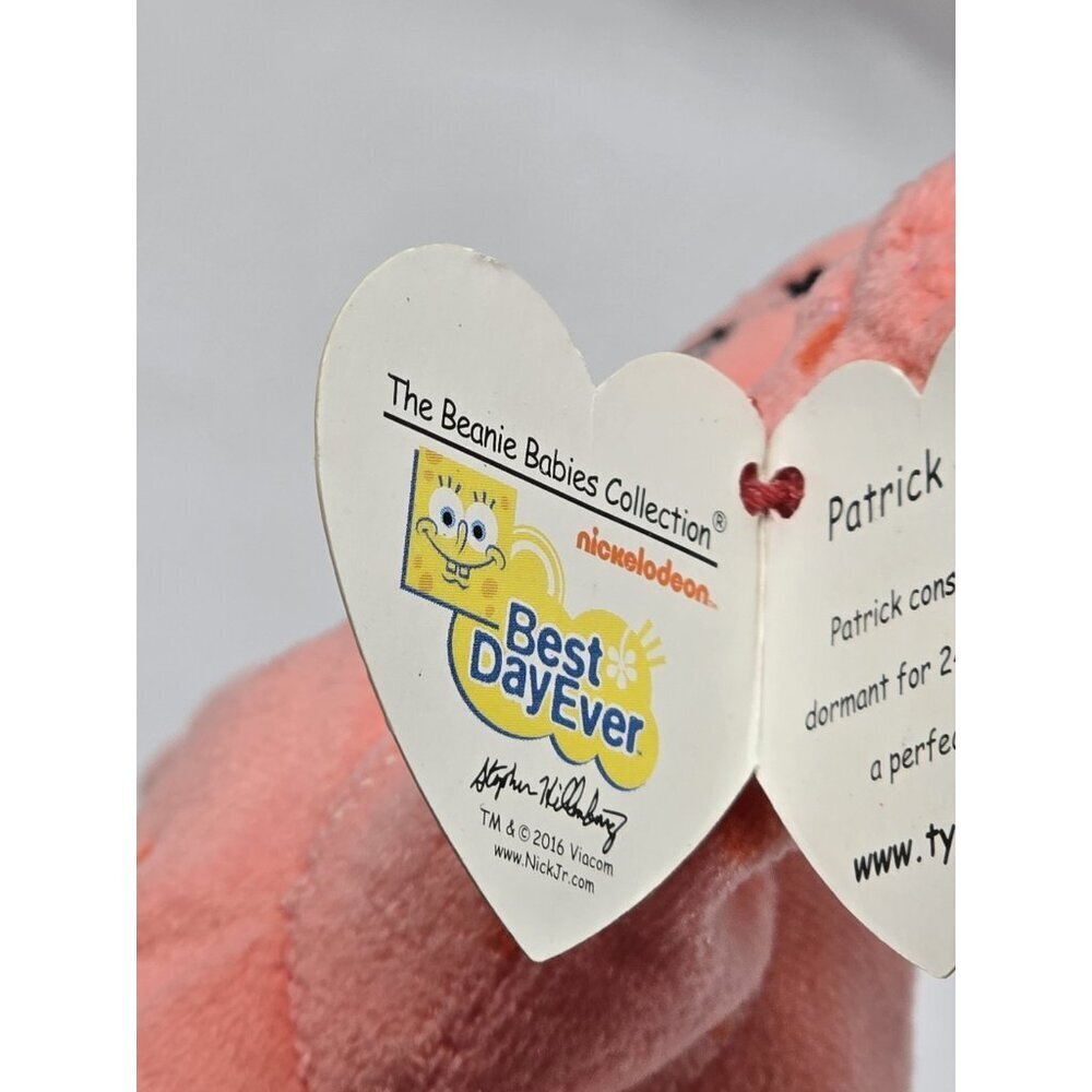 Patrick Star Ty Beanie Babies Plush SpongeBob Nickelodeon Best Day Ever. - Picture 8 of 9